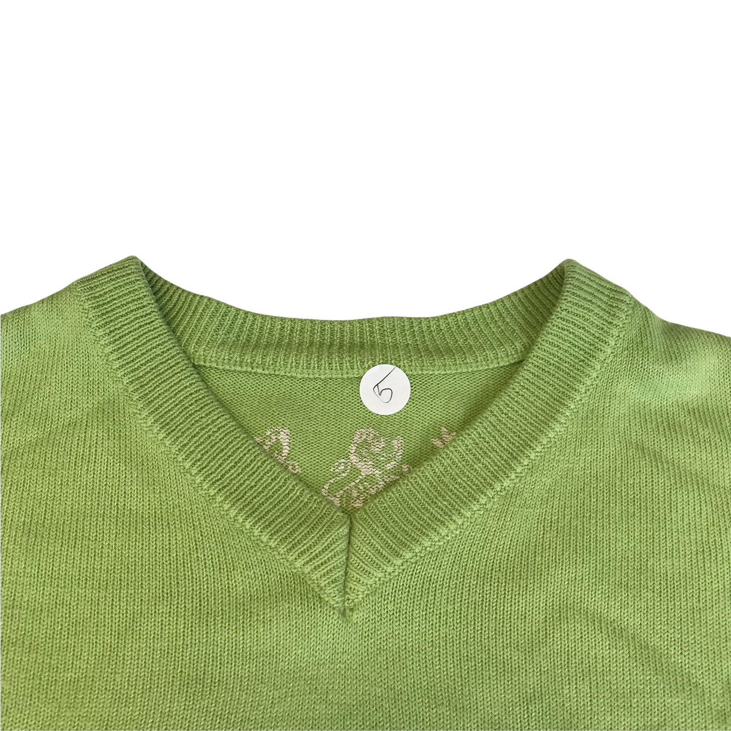 M&S Lime Green V-neck Jumper Age 5