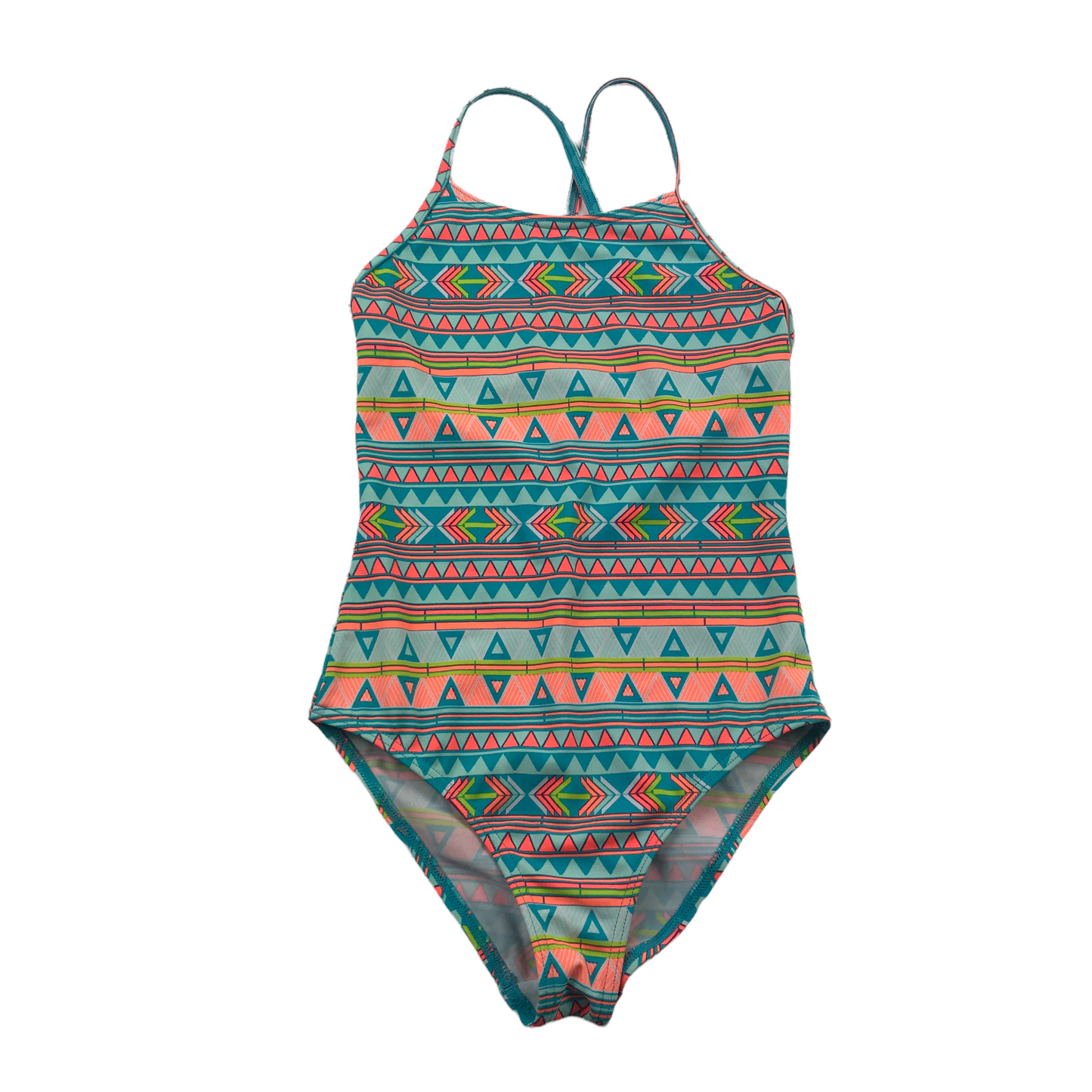 Blue and Orange Patterned Swimsuit Age 5