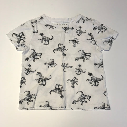 Nutmeg White Dinosaur T-shirt Age 5