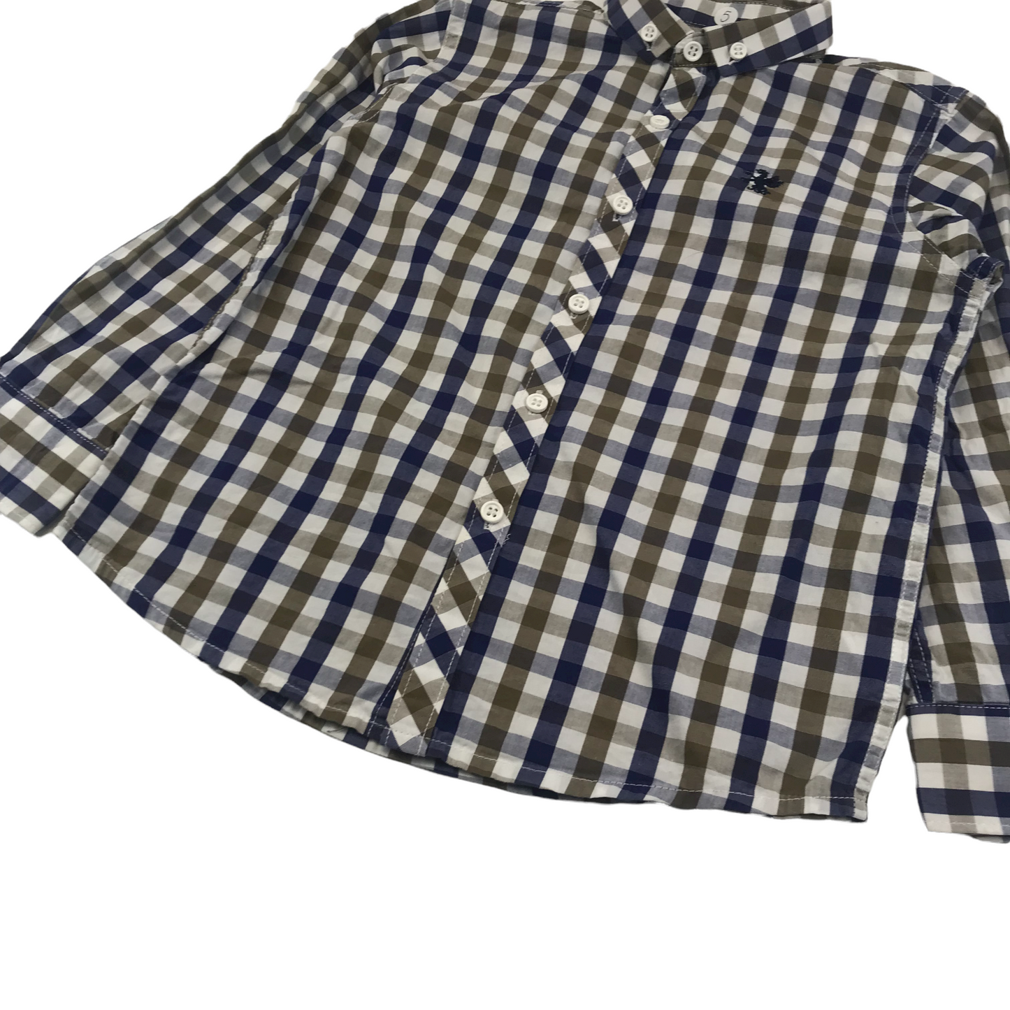 Next Navy and Brown Checked Shirt Age 5