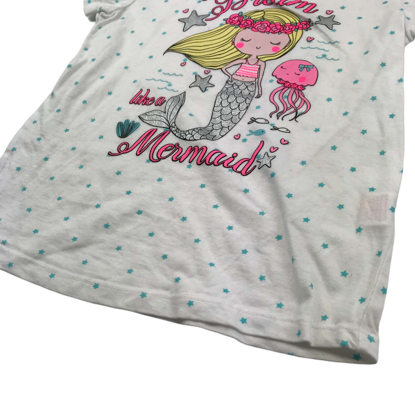 Primark White Mermaid T-shirt Age 5