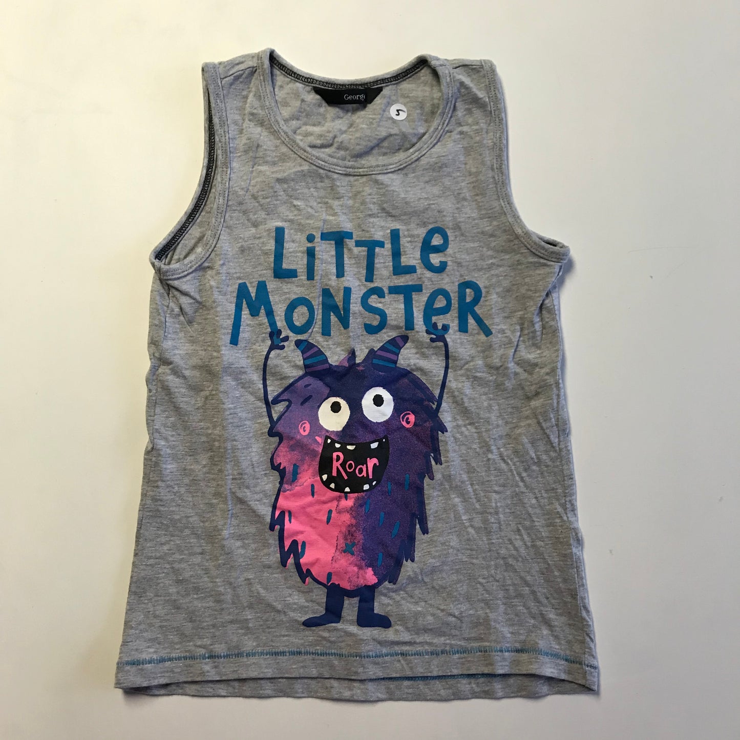 T-shirt - Grey Little Monster - Age 5