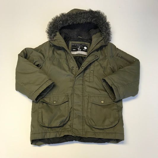 Tu Khaki Green Parka Jacket Age 5