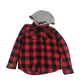 F&F Red and Black Checked Hooded Shirt Age 5