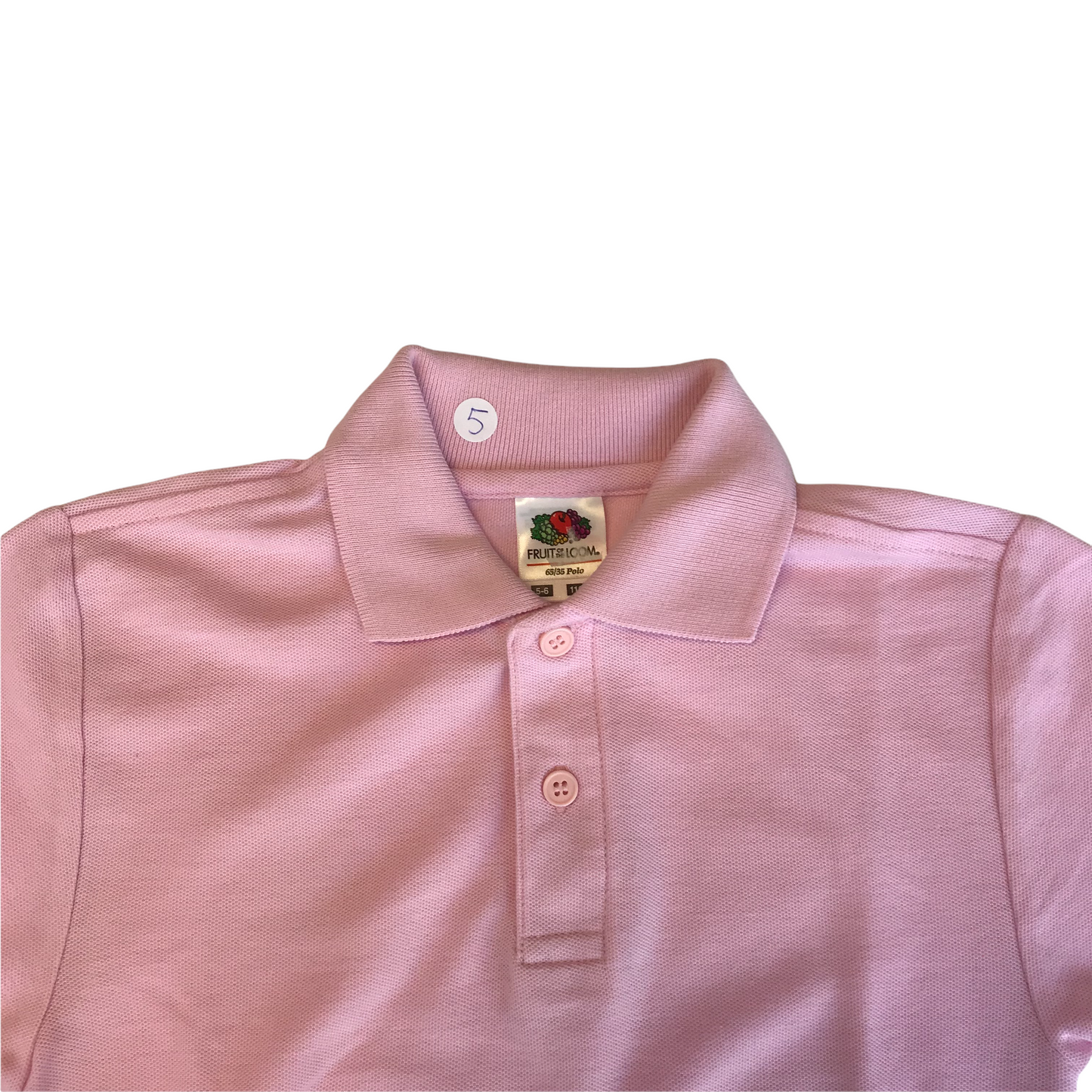 Fruit of the Loom Light Pink Polo Shirt Age 5