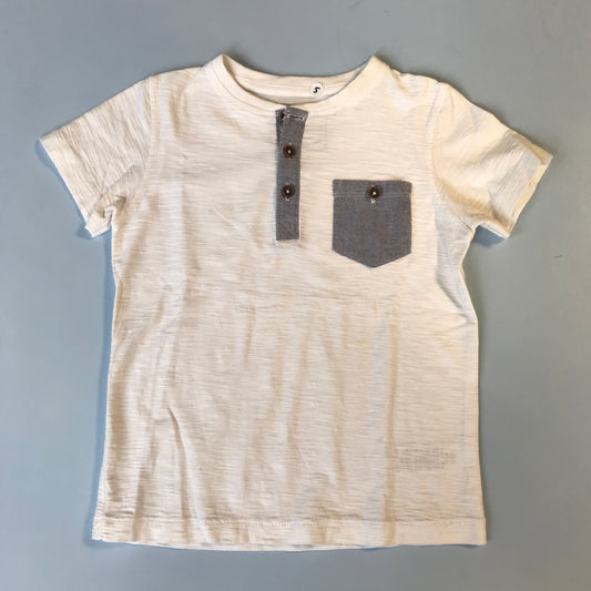 T-shirt - White With Pocket - Age 5