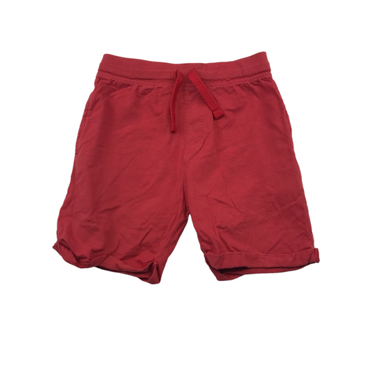 Nutmeg Red Plain Jersey Shorts Age 5