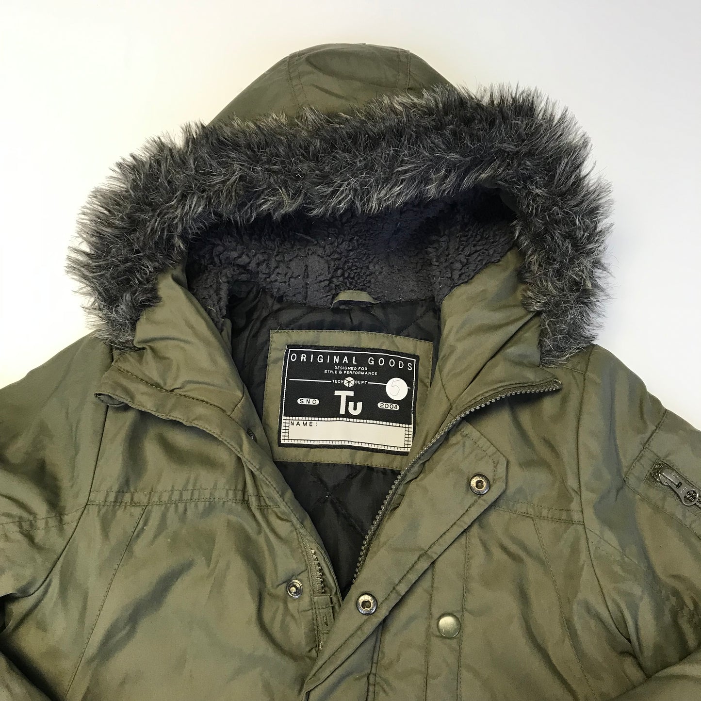 Tu Khaki Green Parka Jacket Age 5