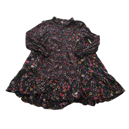 F&F Dark Floral Long Sleeve Dress Age 5