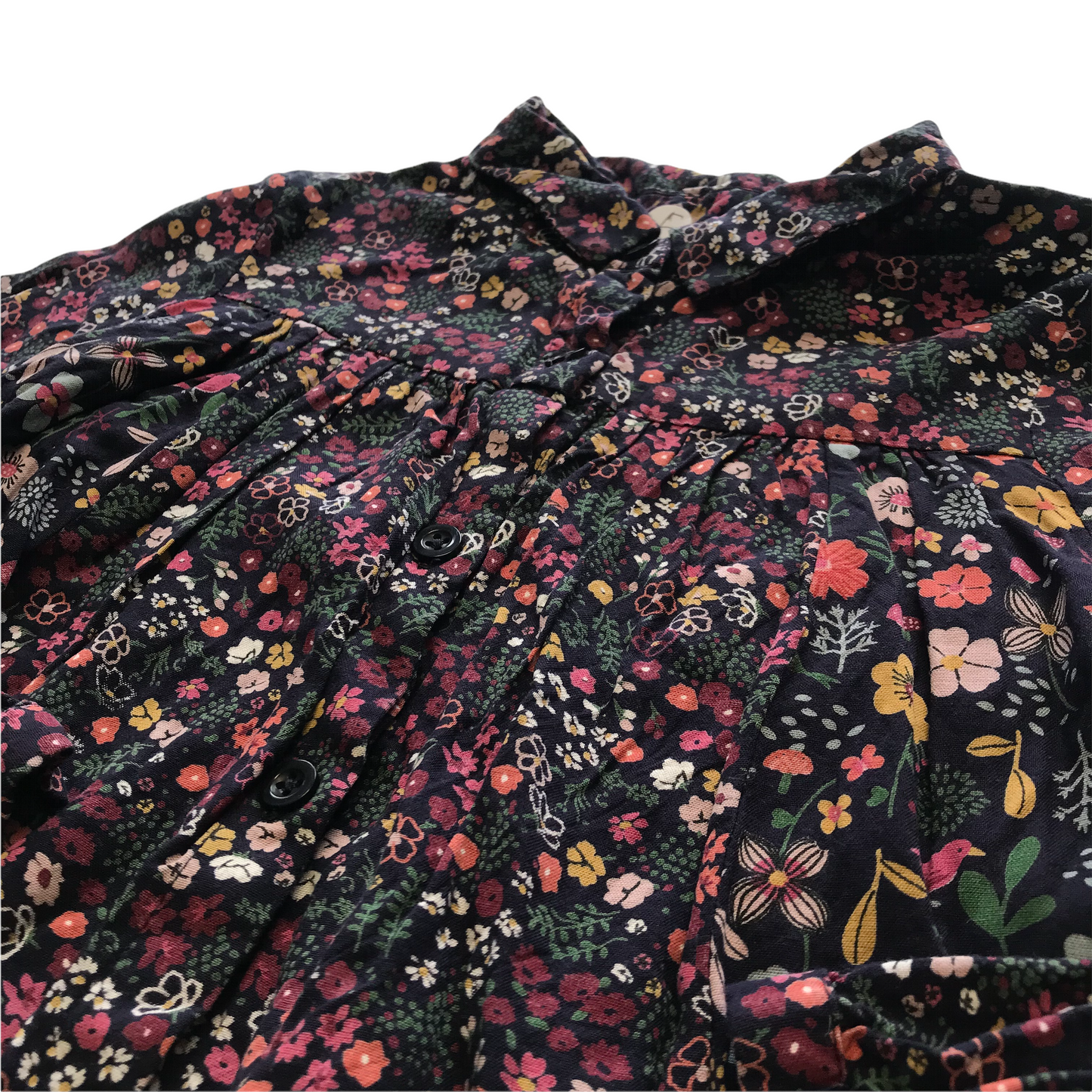 F&F Dark Floral Long Sleeve Dress Age 5