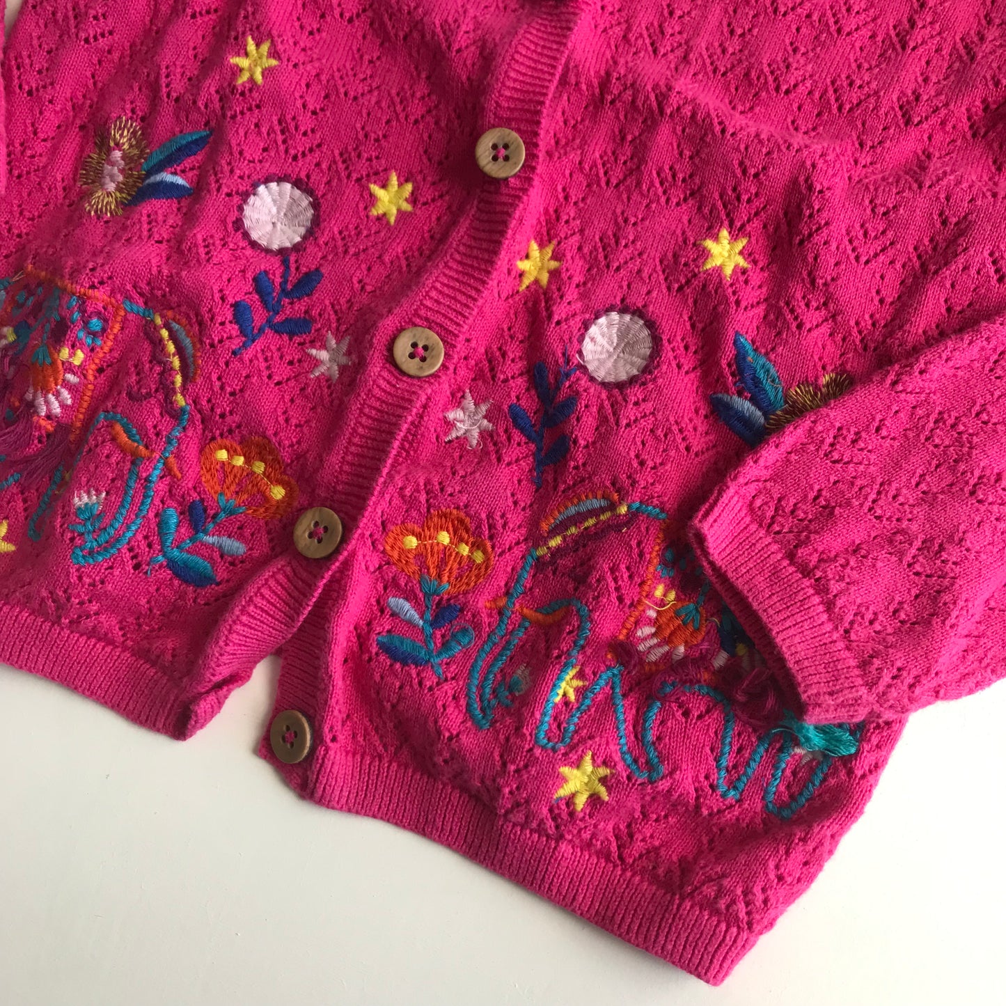 Tu Pink Embroidery Cardigan Age 5