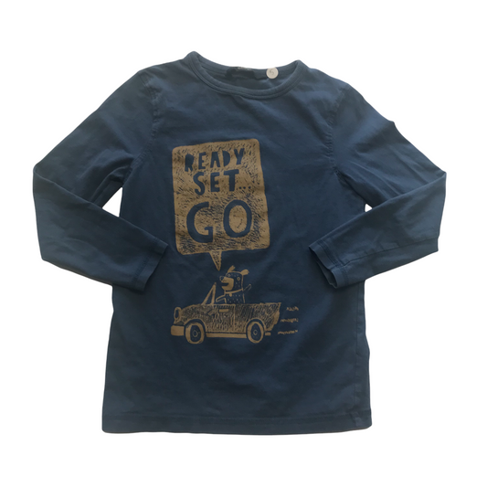 George Navy Car Long Sleeve T-shirt Age 5