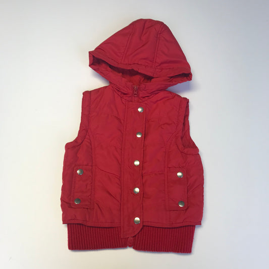 Red Hooded Gilet Age 5