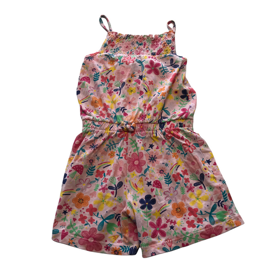 George Floral Light Pink Playsuit Age 5