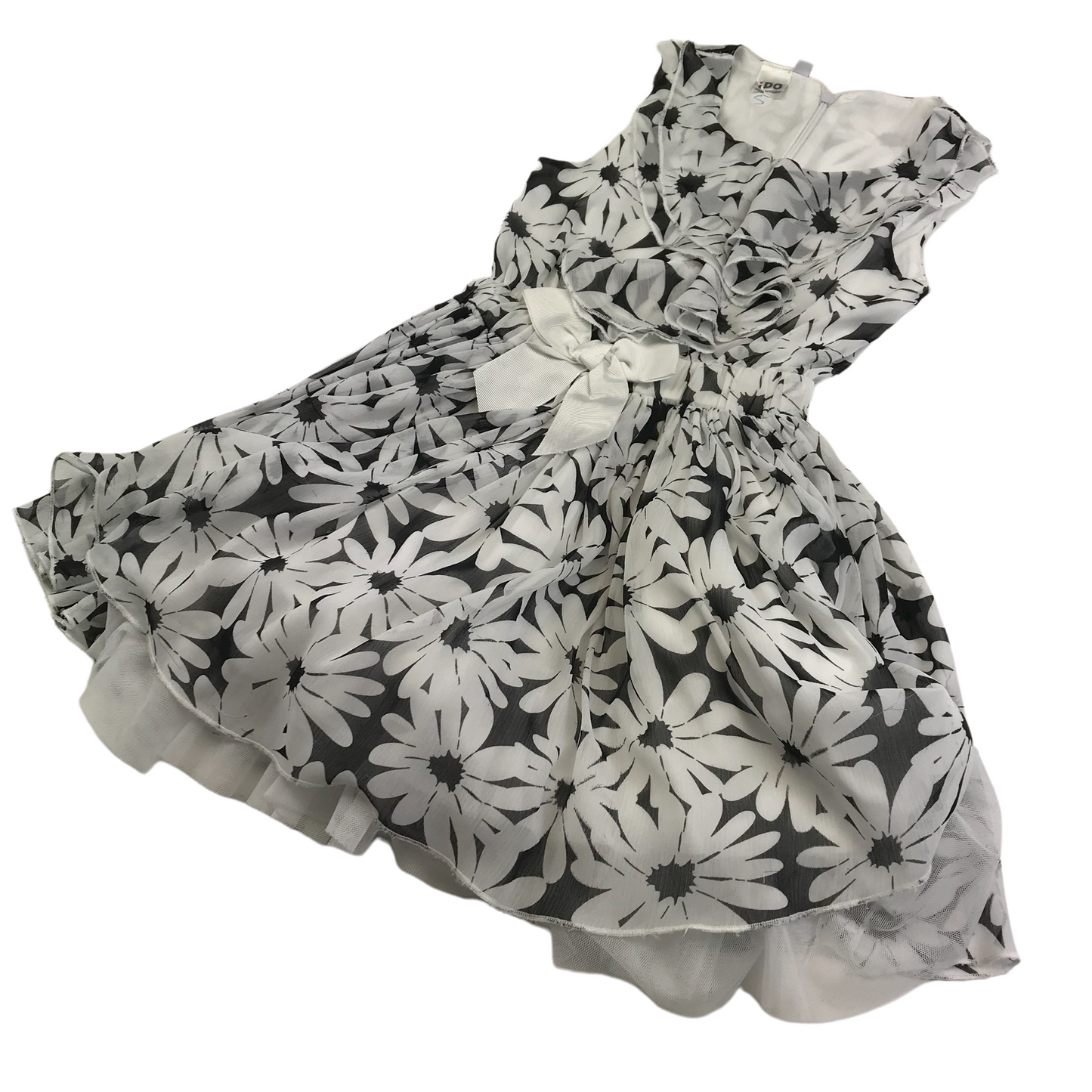 iDo Black and White Daisies Dress Age 5