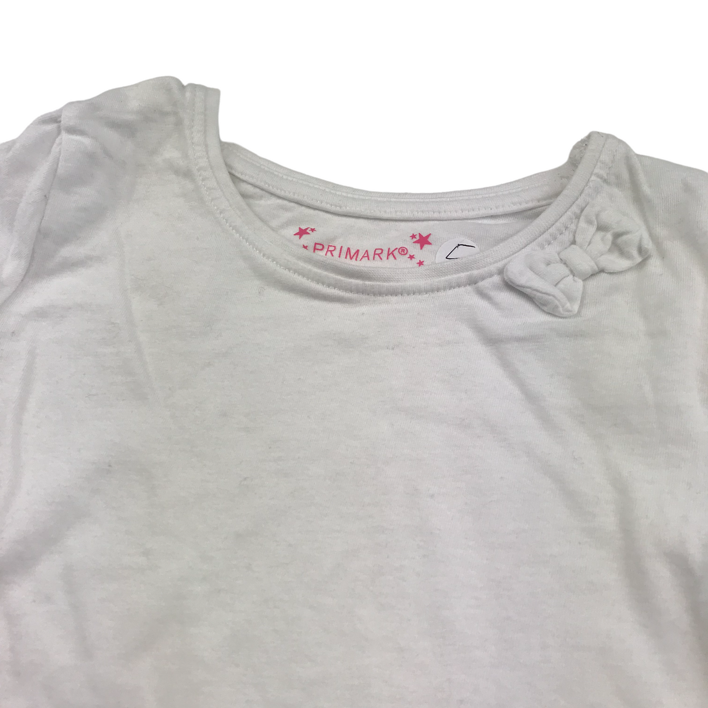 Primark White Plain Bowtie T-shirt Age 5