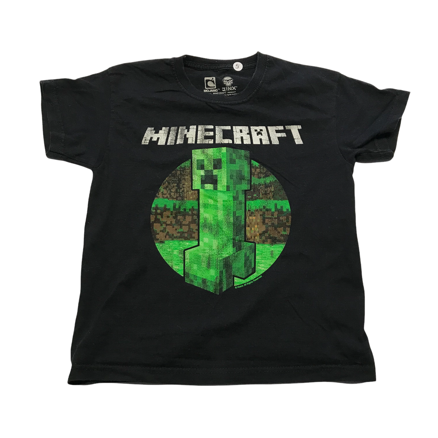 Mojang Black Minecraft Creeper T-shirt Age 5