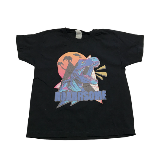 Fruit of the Loom Black Roarrsome Dinosaur T-shirt Age 5