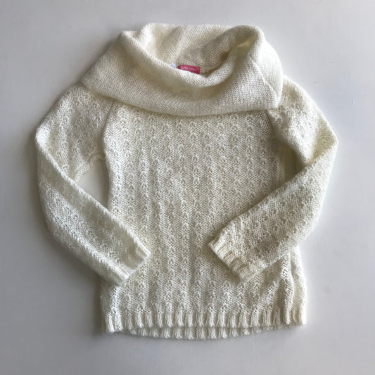 John Lewis White Loose Collar Jumper Age 5