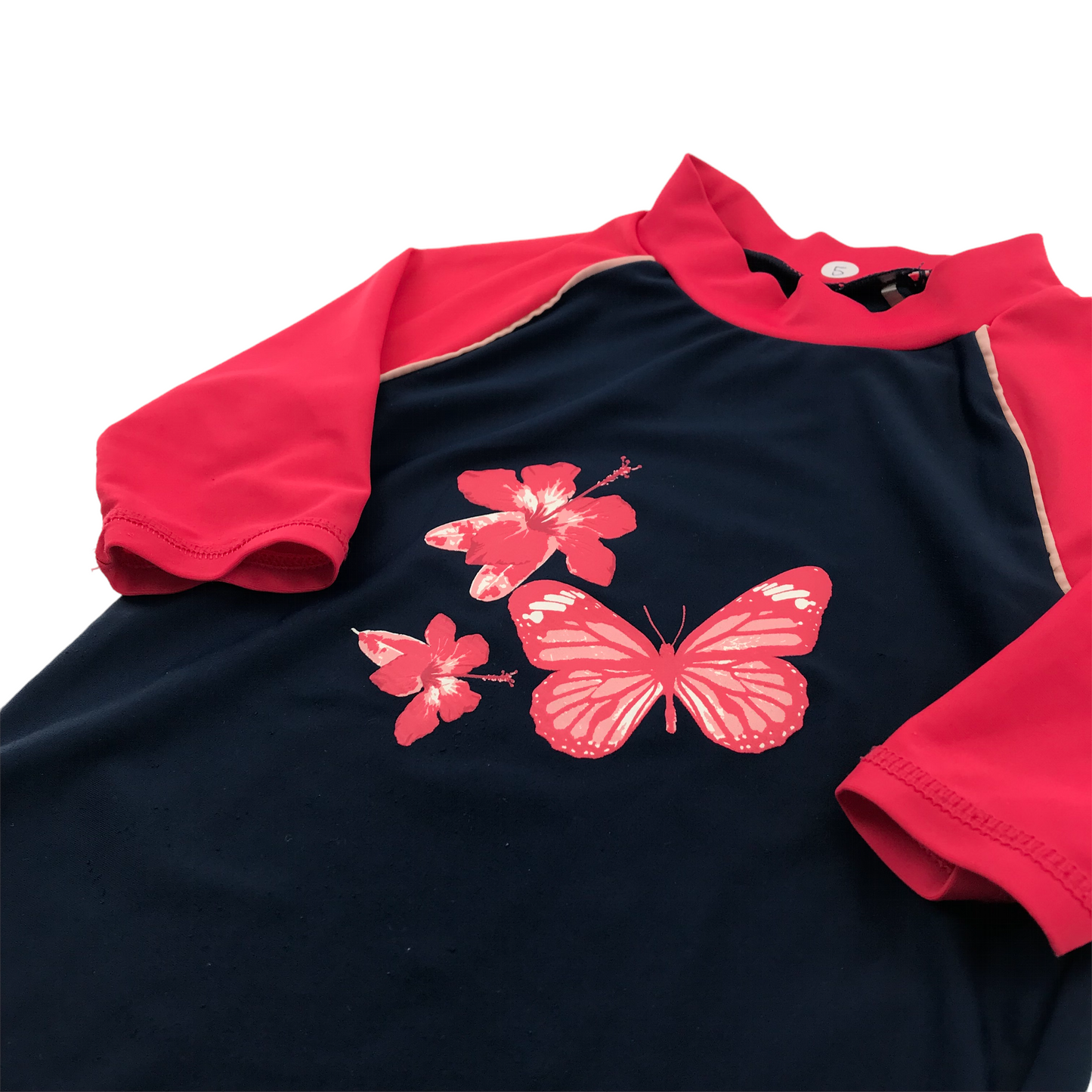 Mountain Warehouse Navy and Pink Butterfly Swim Top Age 5