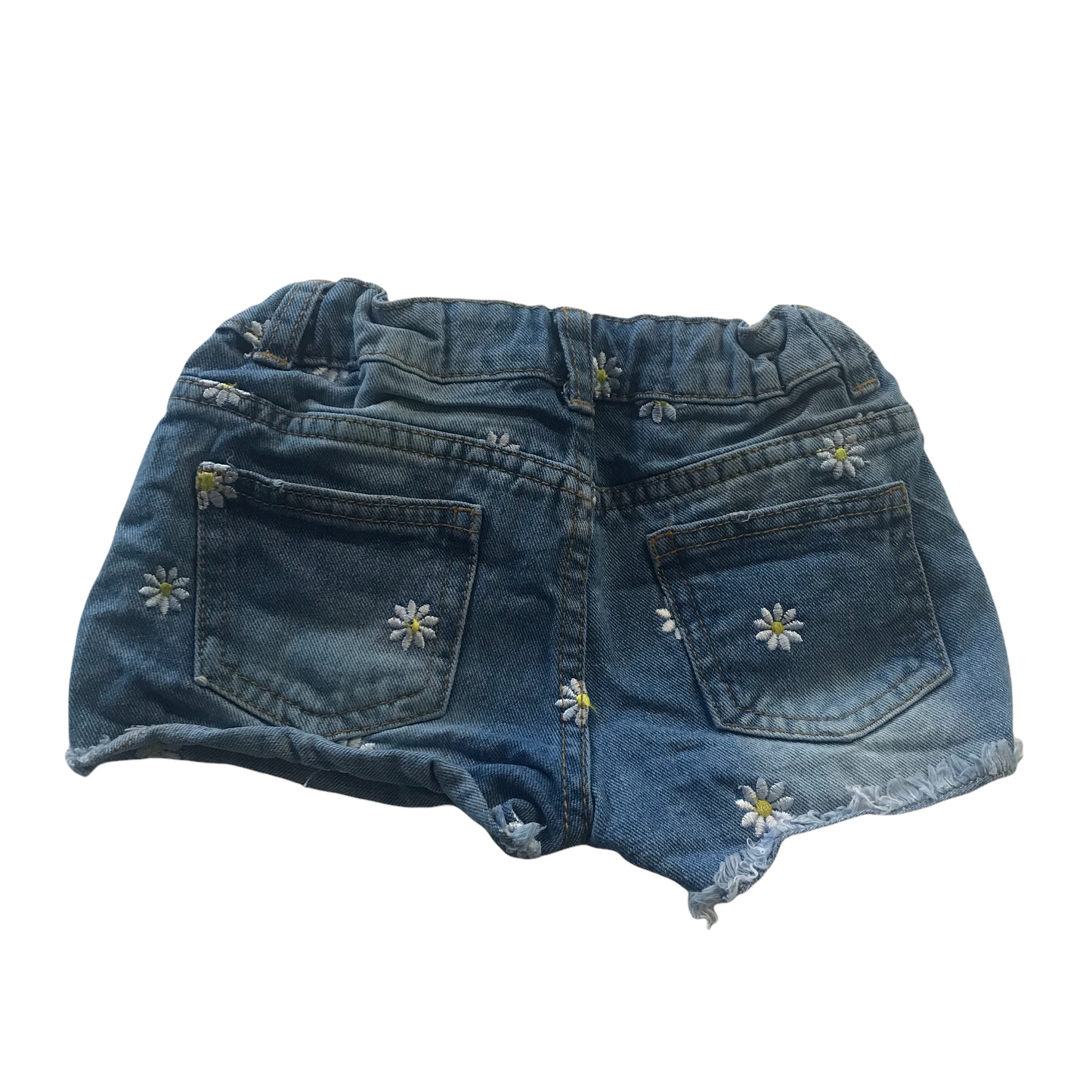 Primark Blue Floral Ripped Denim Shorts Age 5