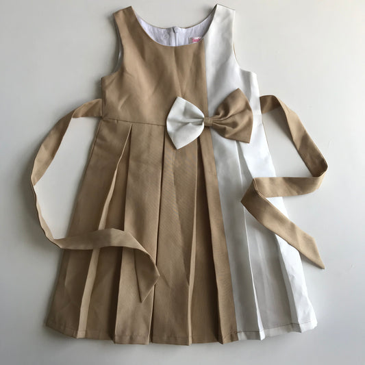 Sunboree Beige and White Dress Age 5