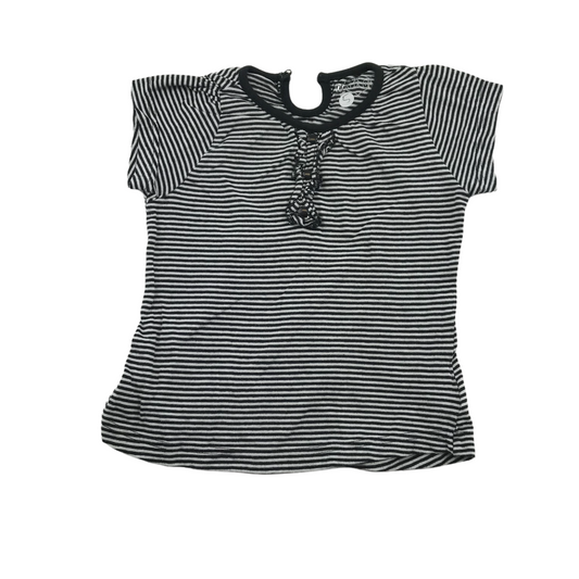 Girl 2 Girl Black Stripy T-shirt Age 5