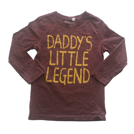 Nutmeg Burgundy Daddy's Legend T-shirt Age 5