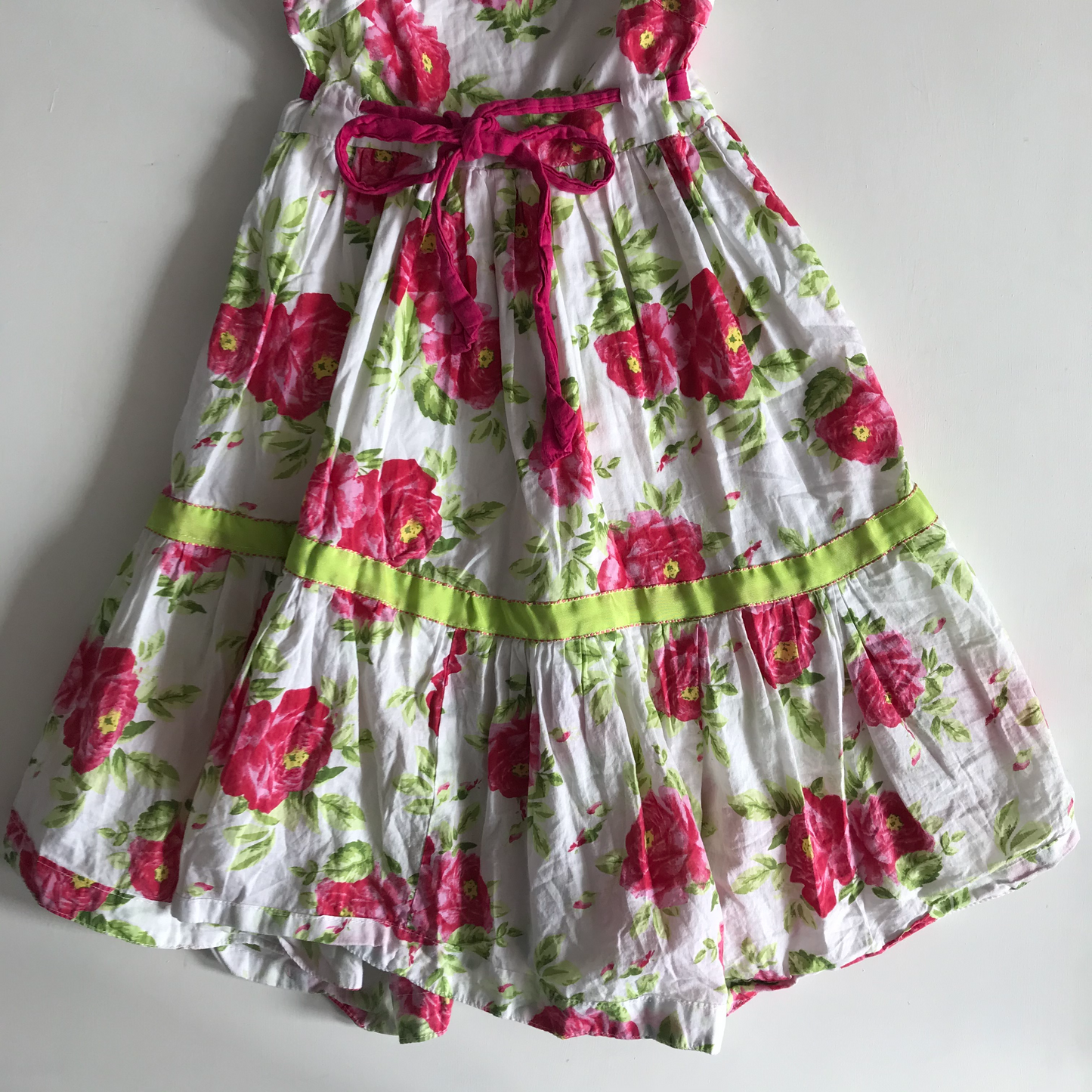 Dress - Red Flowers - Age 7