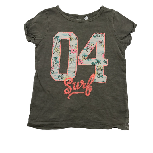 Caters Greyish Khaki Green Surf 04 T-shirt Age 6