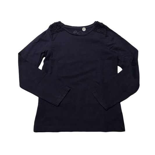 Navy Blue Shoulder Detail T-shirt Age 6