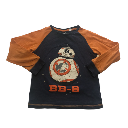 Star Wars Orange and Grey Droid Long Sleeve T-shirt Age 6