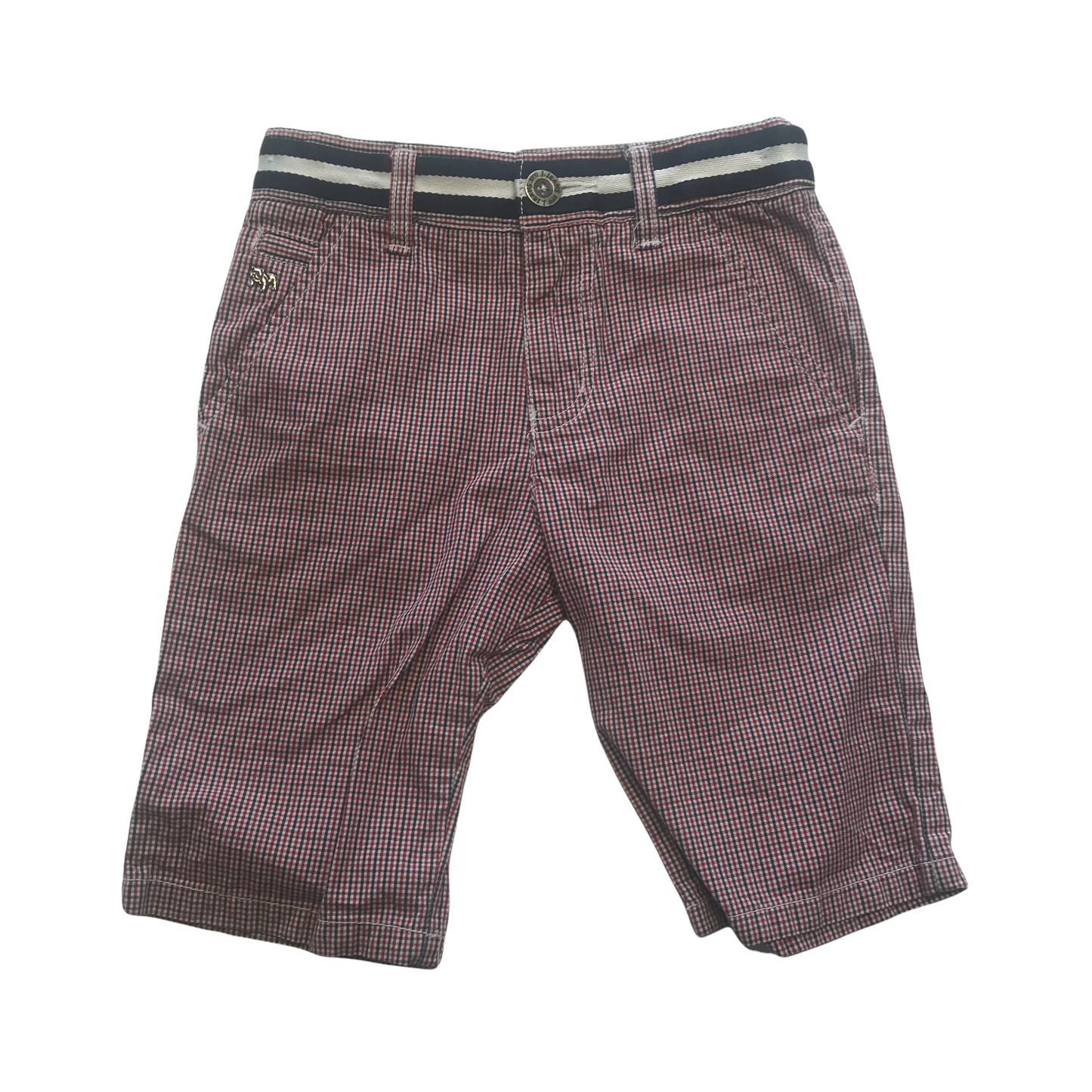 Jasper Conran Red and Navy Checked Shorts Age 6