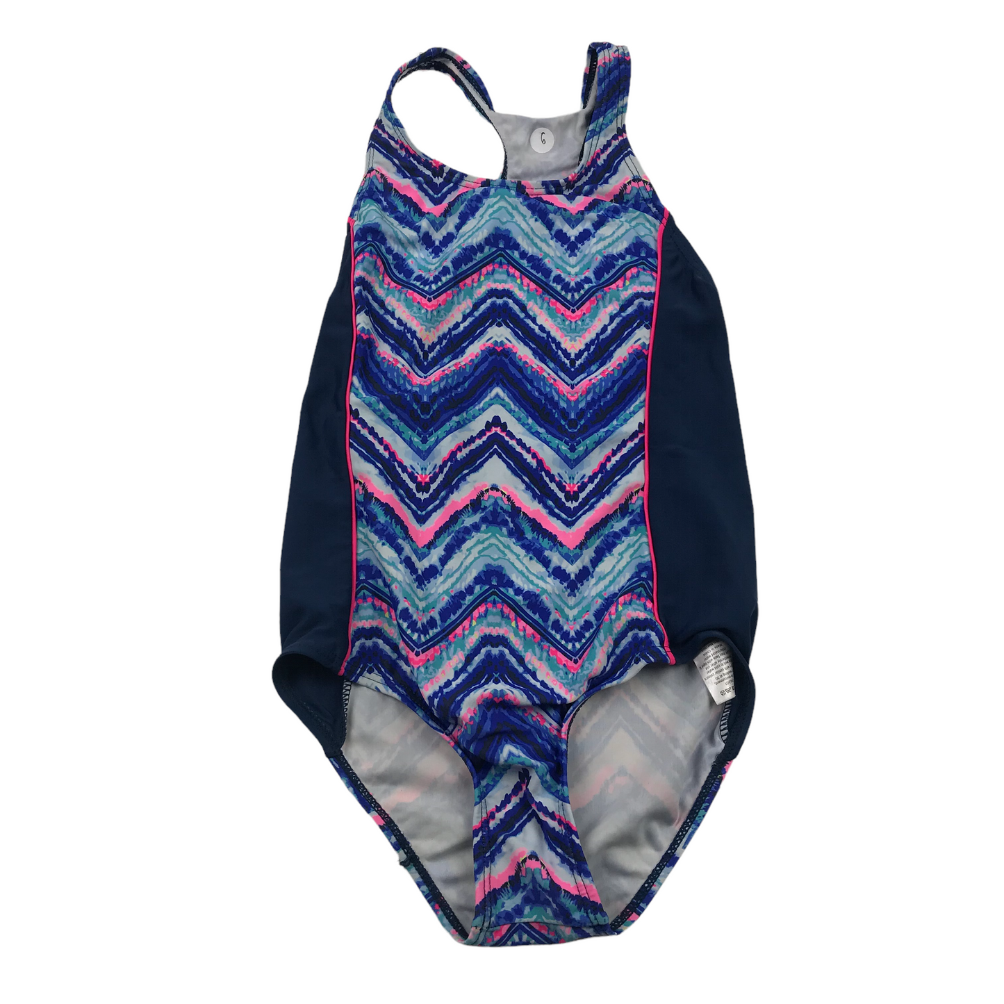 Nutmeg Blue Zig Zag Patterned Swimsuit Age 6