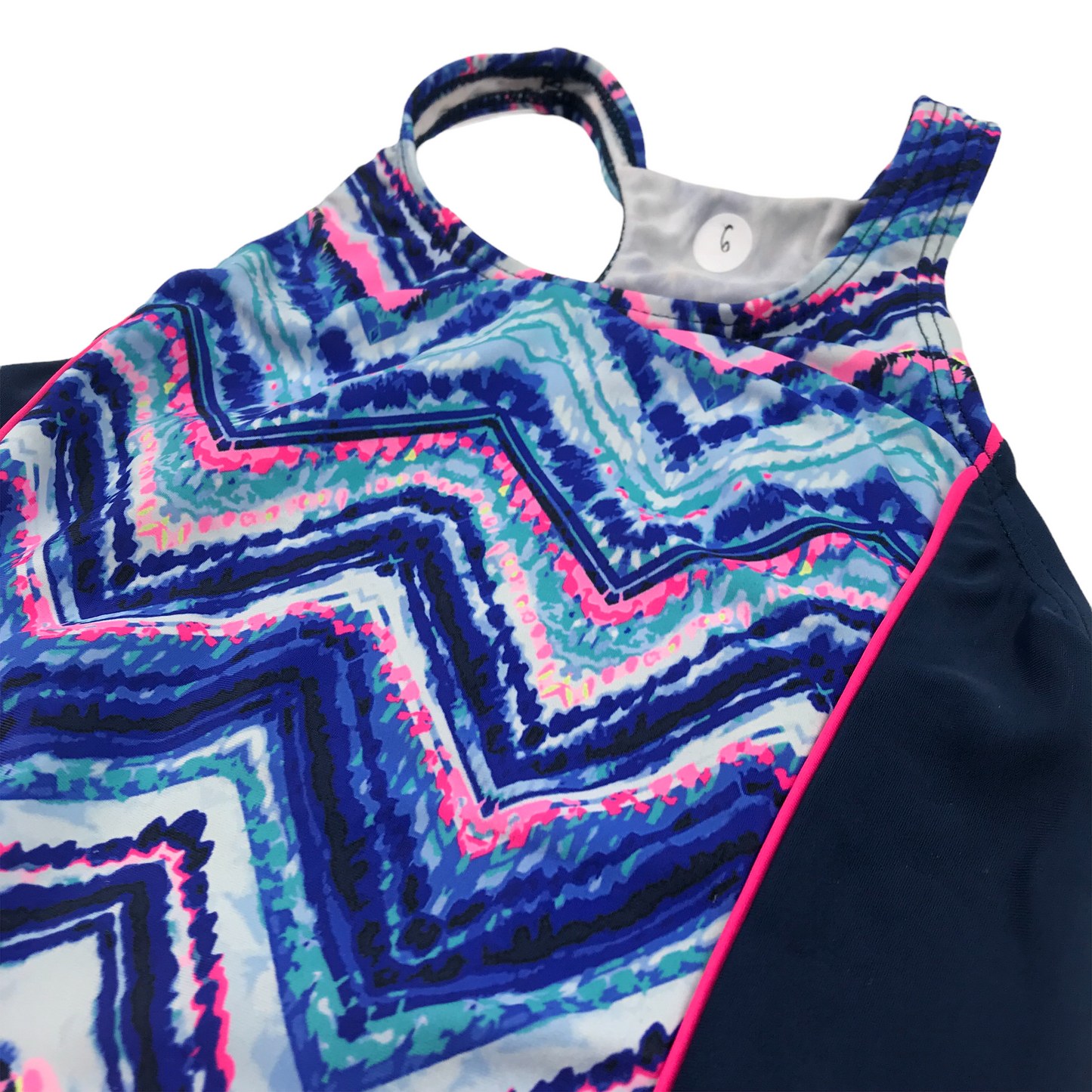 Nutmeg Blue Zig Zag Patterned Swimsuit Age 6