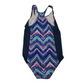 Nutmeg Blue Zig Zag Patterned Swimsuit Age 6