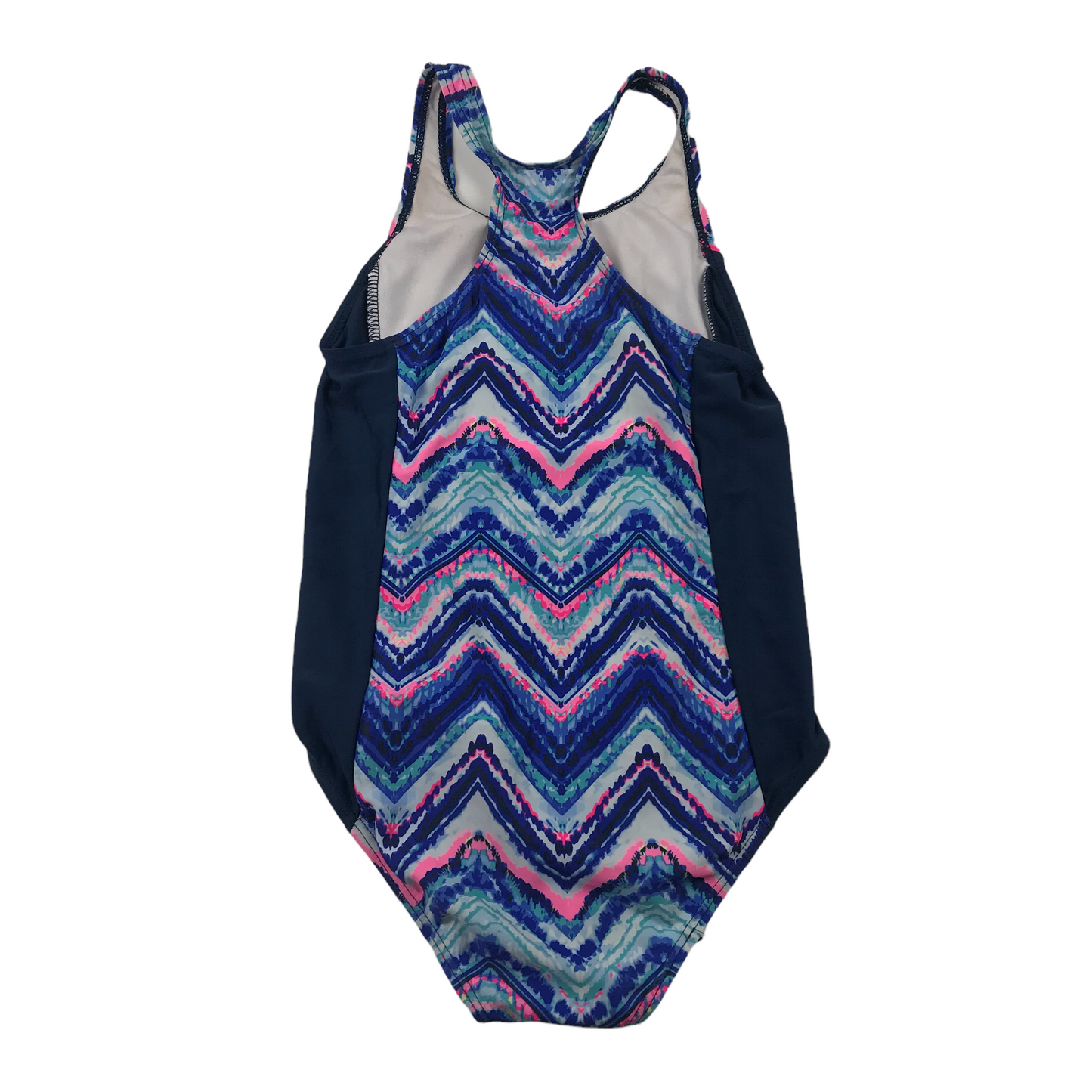 Nutmeg Blue Zig Zag Patterned Swimsuit Age 6