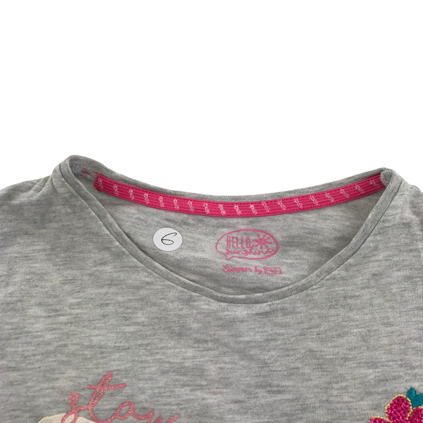 F&F Grey COOL Floral T-shirt Age 6