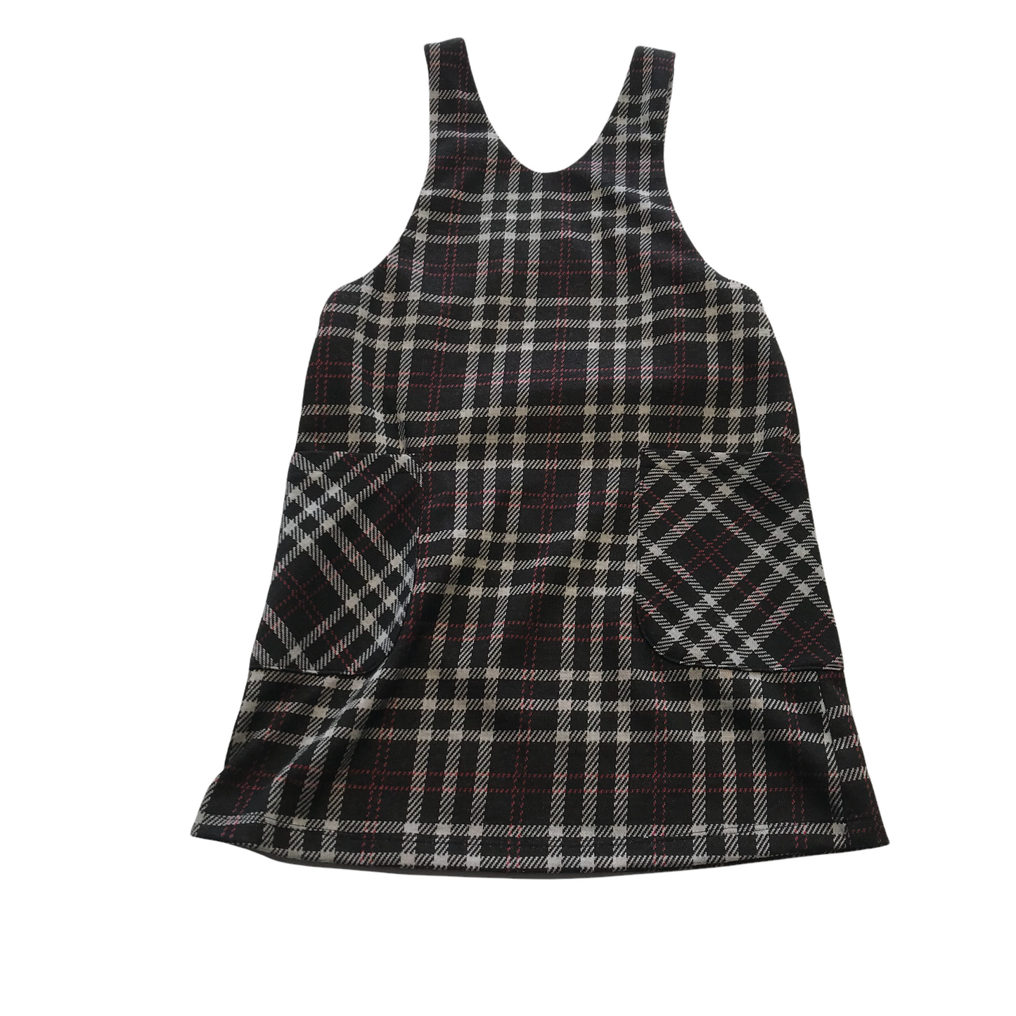 Nutmeg Black Red and White Checked Pinafore Dress Age 6