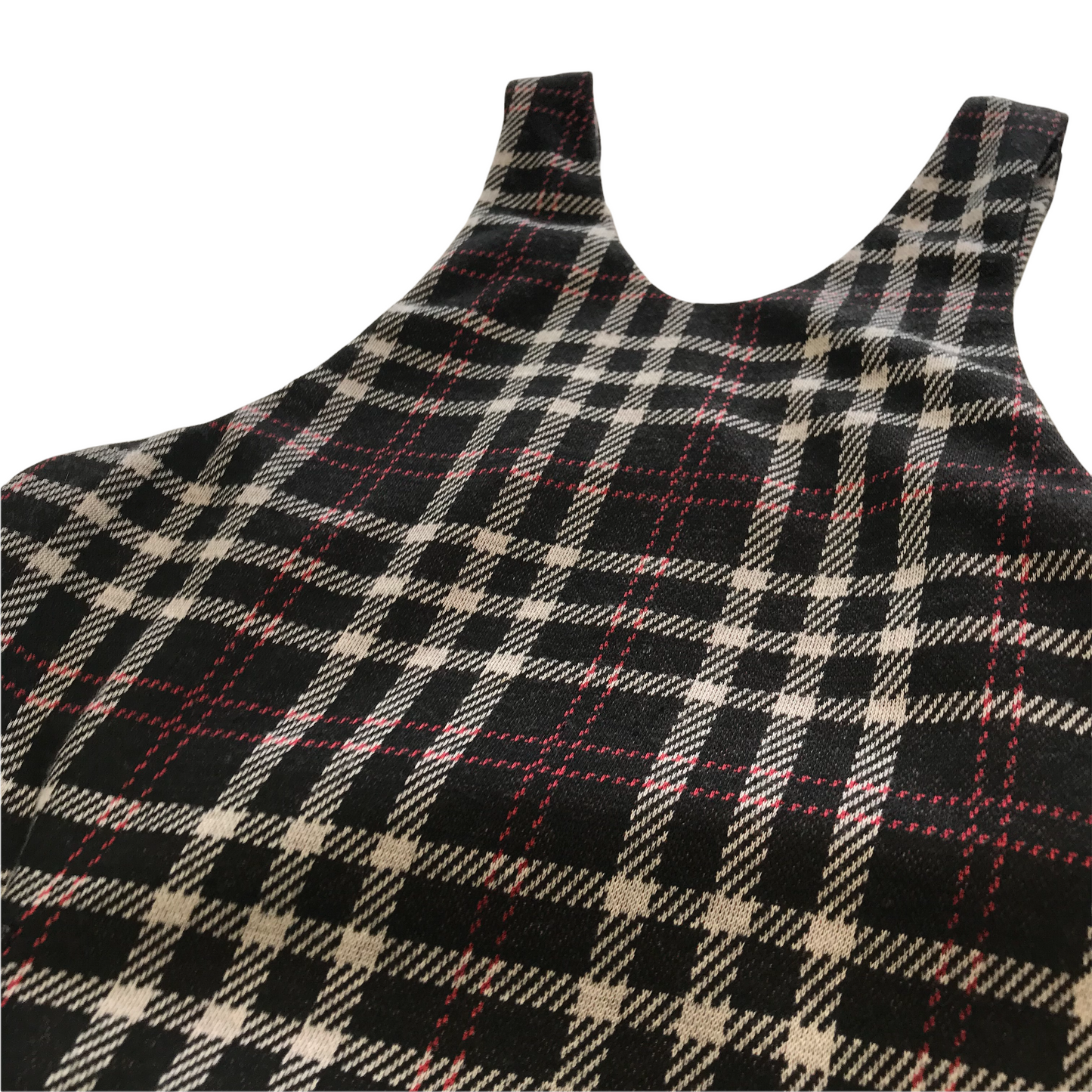 Nutmeg Black Red and White Checked Pinafore Dress Age 6