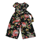Black and Floral Flared Jumpsuit Age 6