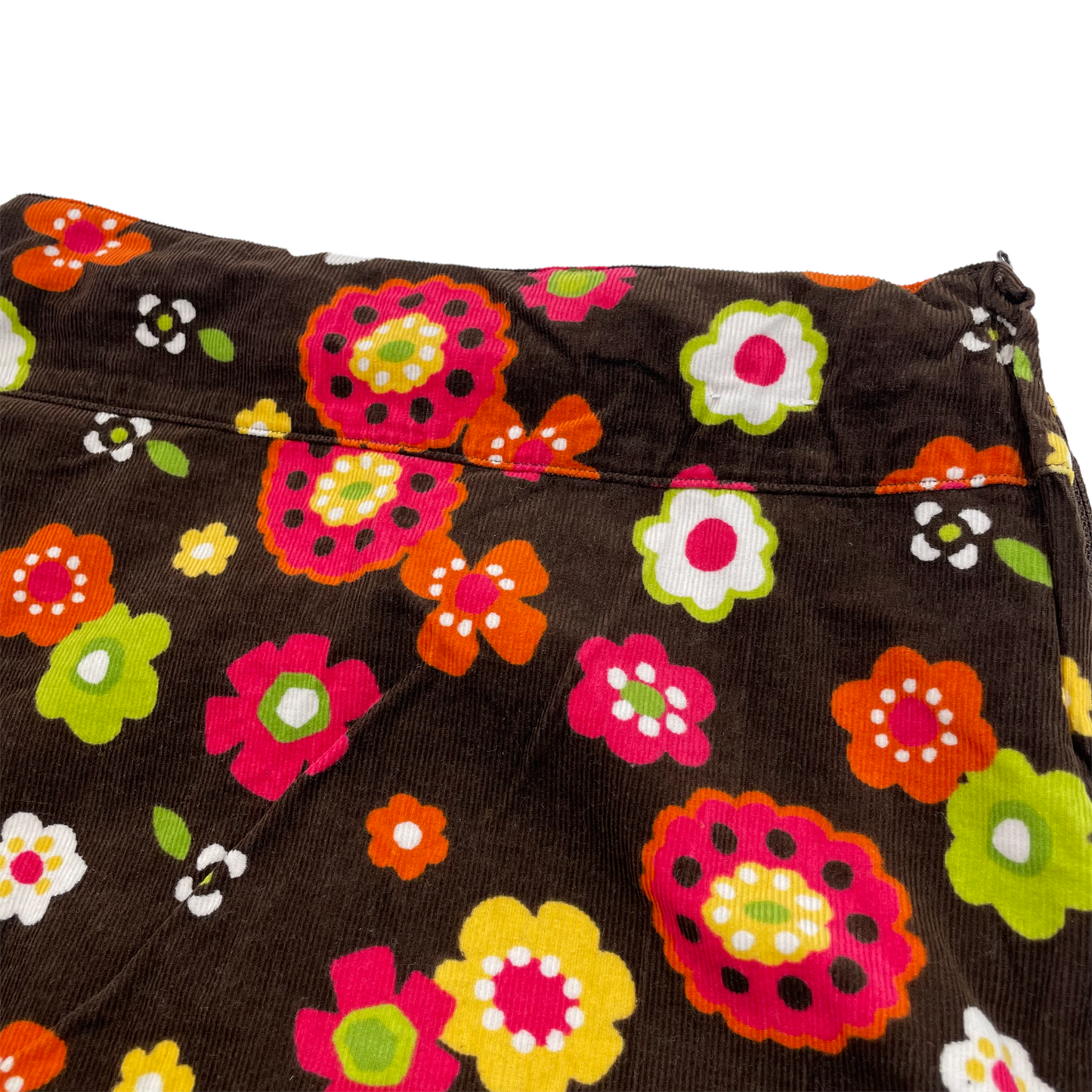 Gymboree Brown Floral Corduroy Skirt Age 6