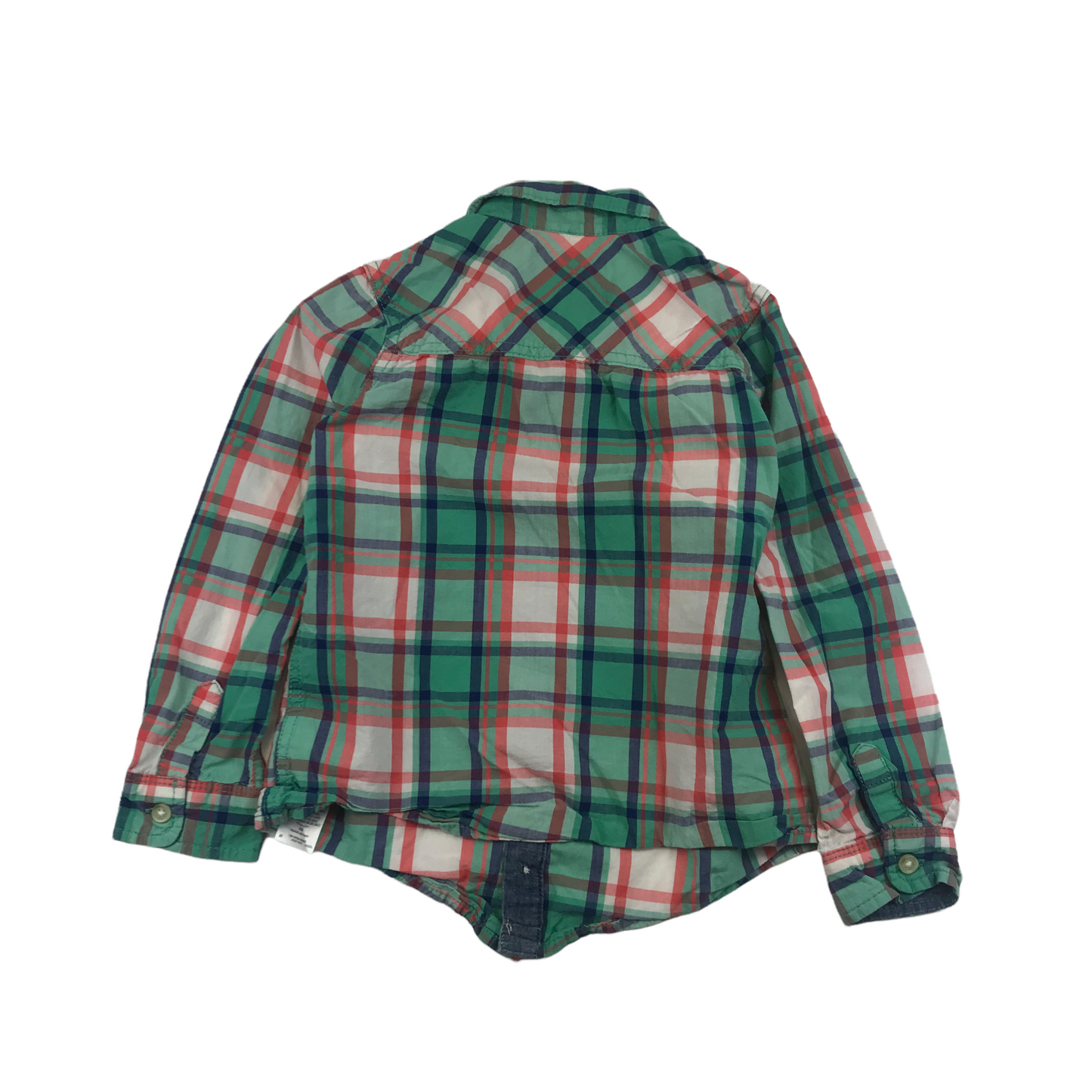 M&S Green and Red Checked Shirt Age 6