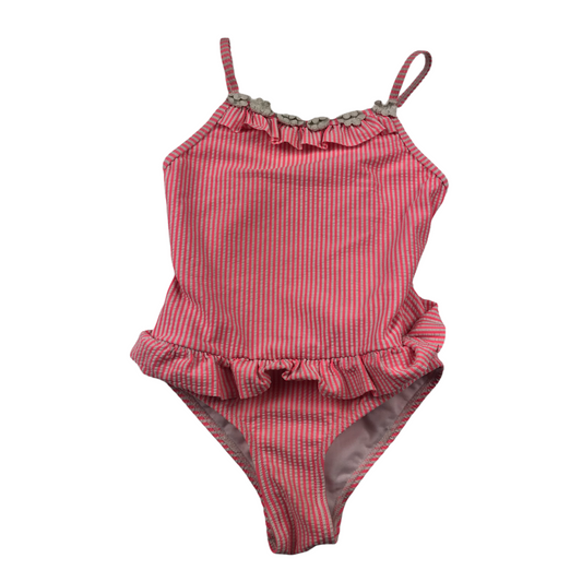 Primark Bright Pink and White Stripy Swimsuit Age 6