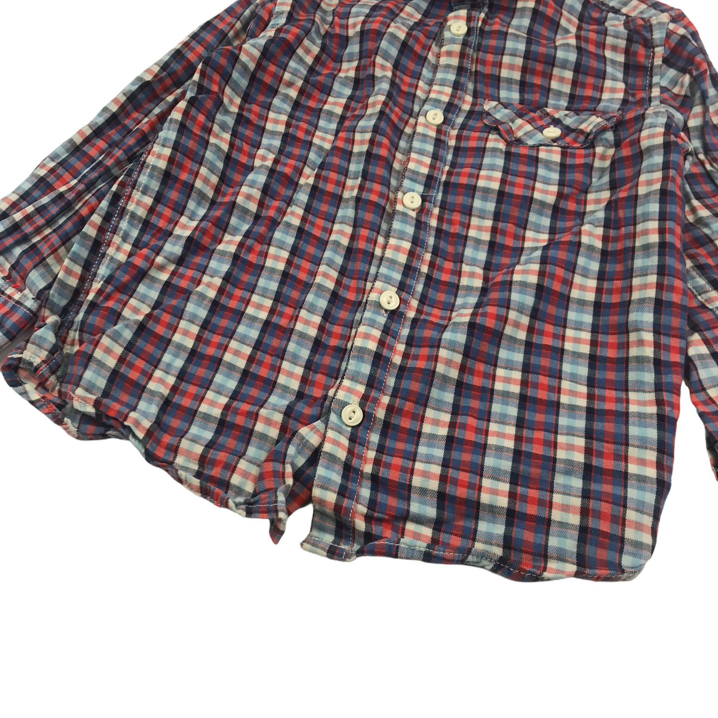 John Lewis Red and Blue Checked Shirt Age 6
