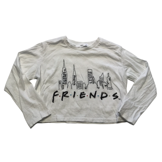 M&S White Friends Crop T-shirt Age 6