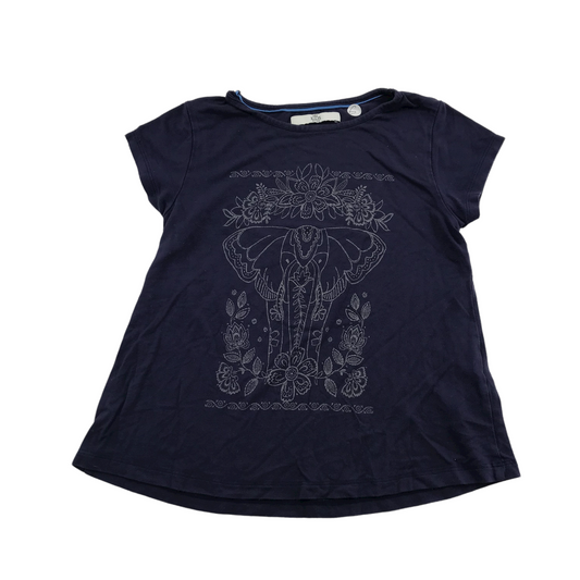 M&S Navy Elephant T-shirt Age 6