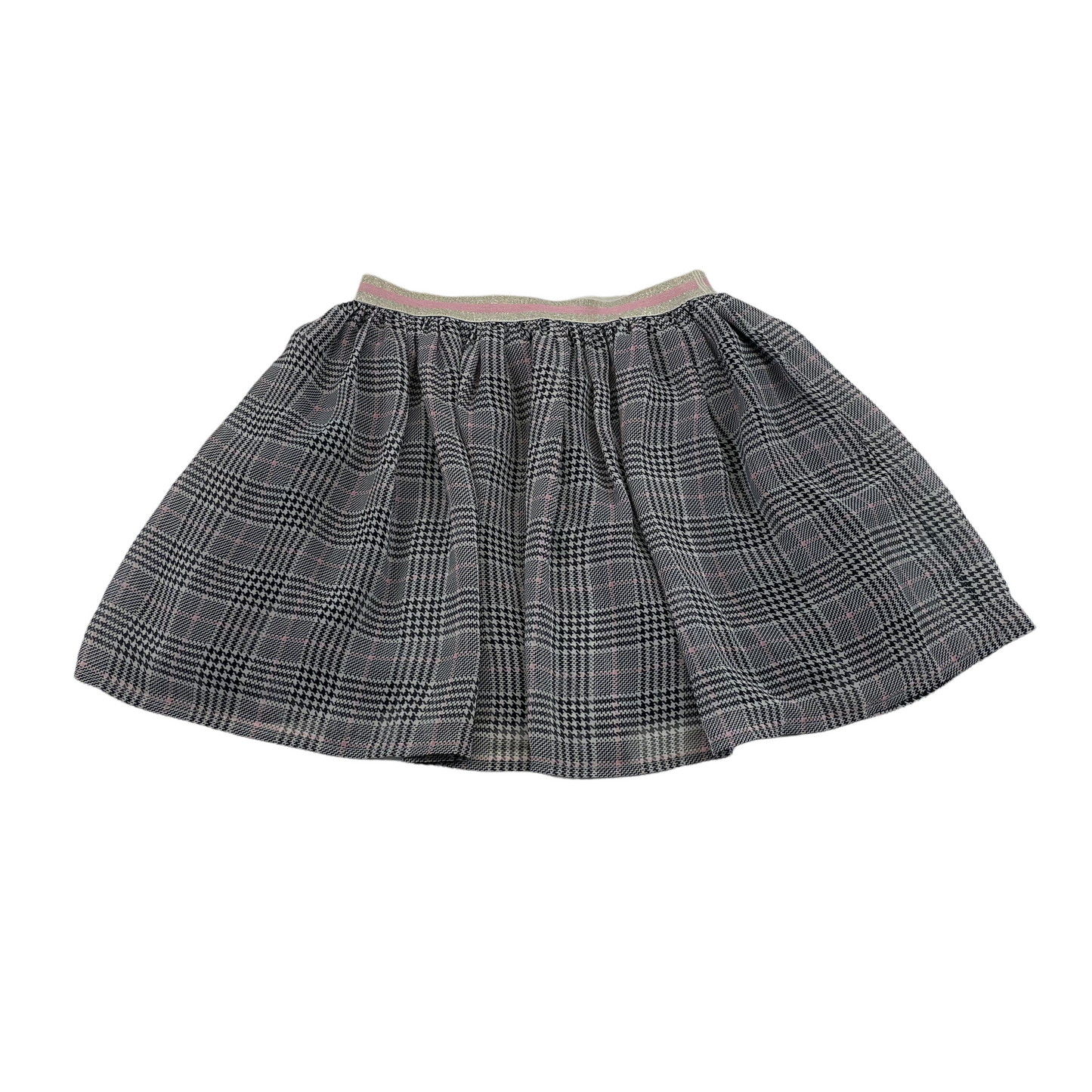 H M Black and White Houndstooth Checked Skirt Age 6