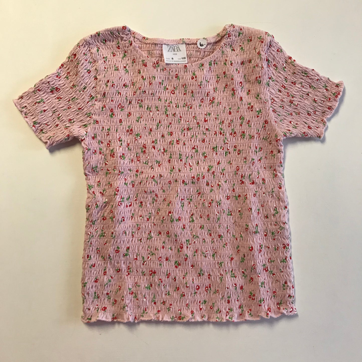 T-shirt - Pink Floral - Age 6