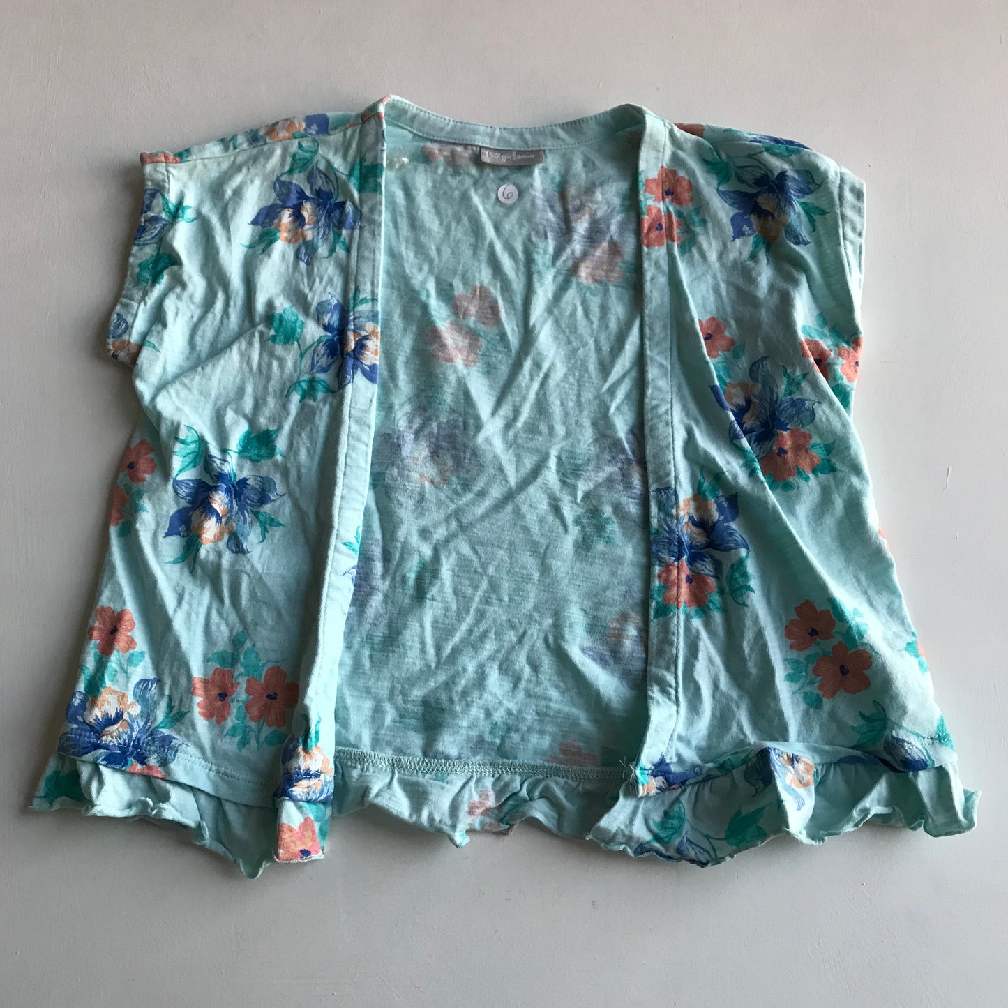 I Love Girlswear Blue Floral Buttonless Cardigan Age 6